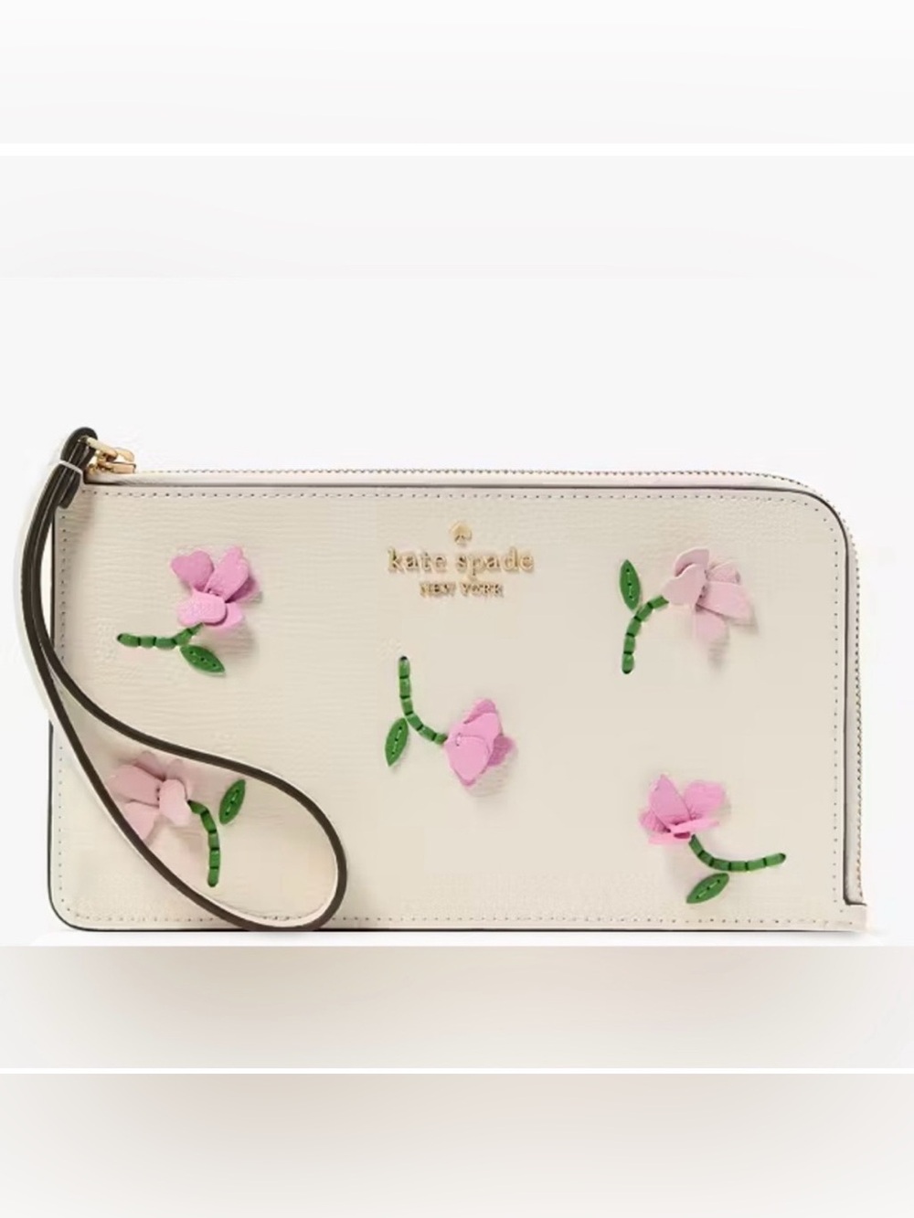 Kate Space Floral Appliqué Wristlet